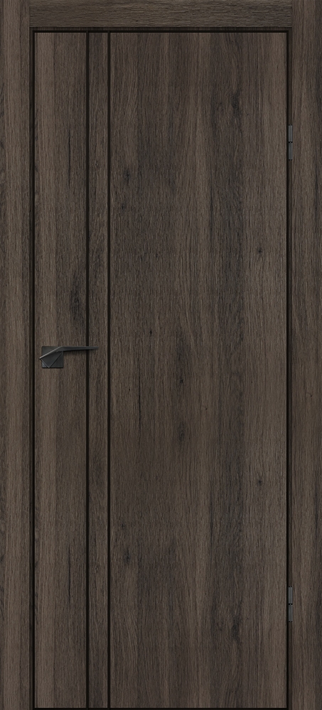 Межкомнатная дверь P-20  черный молдинг PET,  кромка ABS черная c 4-х ст. Дуб темный